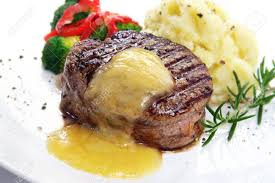 Remove from oven and let rest for 10 minutes before carving. Thick Cut Beef Filet Steak With Bearnaise Sauce Served With Stock Photo Picture And Royalty Free Image Image 4075775