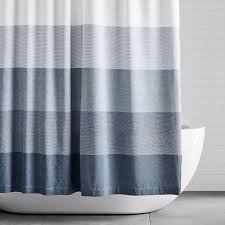 Organic Dobby Ombre Shower Curtain Indigo West Elm Ombre Shower Curtain Modern Shower Curtains Striped Shower Curtains