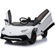 Lamborghini 12v Kids Battery Powered Ride On Car Remote Controlled 2 Seater White 2 4ghz Rc Walmart Com In 2021 Toy Cars For Kids Kids Ride On Sports Car