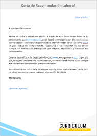 Carta de recomendación en formato word de fácil manejo: Modelo Carta De Referencia Laboral Word