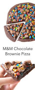 M M Chocolate Brownie Pizza The Best Dessert Pizza Recipe Sweetest Menu Brownie Pizza Chocolate Dessert Recipes Desserts
