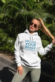 Placeit Hoodie Mockup Of A Woman Posing In A Tropical Scenario In 2020 Women Hoodies Sweatshirts Unisex Hoodies Long Sleeve Hoodie
