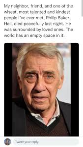 RIP Philip Baker Hall. He's drinking Folger's Crystals in heaven
