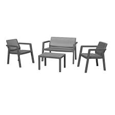 Buy Keter Emily 4 Seater Rattan Effect Sofa Set Patio Sets Argos In 2020 Sofa Set Patio Set Diy Garden Furniture