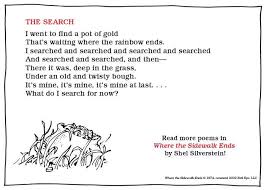 Shel Silverstein 3 17 Poem Activity Where The Rainbow Ends More Words Poem Activities