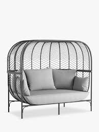 Choice of colours & sizes. John Lewis Partners Chevron 2 Seat Double Garden Sofa Pod Black Grey