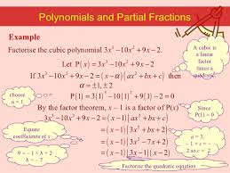 This is an article about how to factorize a 3rd degree polynomial. Factor Theorem Solving Cubic Equations