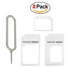 How To Convert A Sim Card To A Micro Sim 2 Pack New Nano Sim Adapter And Micro Sim Adapter And Nano To Micro Adapter With Sim Eject Pin Needle White Sim Cards Sims Cell Phone Accessories