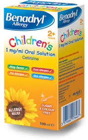 Benadryl Allergy Relief Syrup Children 100ml Hay Fever Relief Syrup