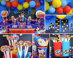 I kept the decorations and food very simple for our superhero themed party. Dc Superhero Girls Party Ideas Comics Party Ideas At Birthday In A Box