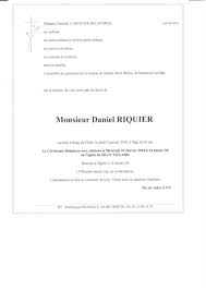 Avis de décès Daniel RIQUIER
