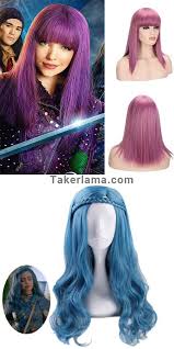 Descendants 2 Mal Purple Cosplay Wig With Cap In 2020 Wigs Cosplay Wigs Wig Hairstyles