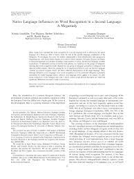 Check spelling or type a new query. Pdf Native Language Influences On Word Recognition In A Second Language A Megastudy