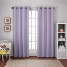 Unbranded Textured Woven 52 In W X 84 In L Woven Blackout Grommet Top Curtain Panel In Lilac Purple 2 Panels Ek5315 02 2 84g The Home Depot