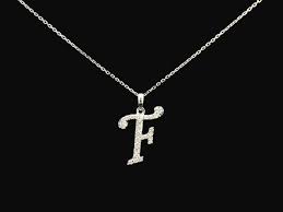 Diamond Initial F Pendant | 18K Gold Letter F &ndash; Emiratesdiamonds