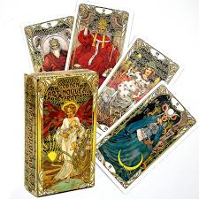 Más información sobre el producto. Cartas De Tarot De Art Nouveau Dorado Baraja Con Tarjetas De Guia Juegos De Libros De Adivinacion Para Principiantes Juego De Estilo Clasico Art Nouveau 78 Uds Puzzles Y Juegos