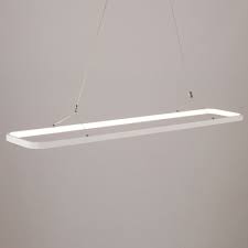 Led Direct Indirect Lighting Hallow Rectangle Led Pendant Lighting White 33w 46w 3000k 4500k 6500k Acrylic Rectangular Chandelier Led For Office Kitchen Dining Room Beautifulhalo Com