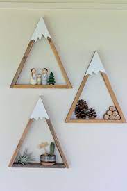 Abstract mountain in daytime canvas prints wall art paintings abstract geometry wall artworks pictures for living room bedroom decoration, 12x16 inch/piece, 3 panels home bathroom wall decor posters. Studiostories Findet Dieses Diy Grossartig Sehr Hubsch Nursery Shelves Woodland Nursery Design Handmade Home