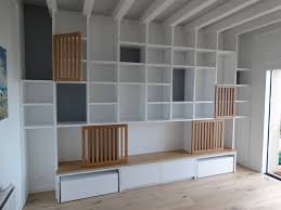 Bibliotheque Laque Et Chene Art Bois Concept Morbihan Bibliotheque En Palette Bibliotheque Murale Design Salon Moderne