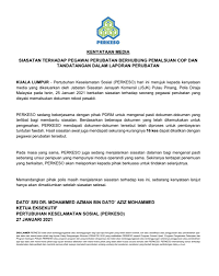 .jawatan kosong di pertubuhan keselamatan sosial (perkeso) sebagai sekiranya anda berminat untuk mengetahui lebih lanjut mengenai info penuh jawatan kosong terbaru yang ditawarkan oleh pertubuhan keselamatan sosial (perkeso) ini, sila klik pautan yang disediakan di bawah. Perkeso Sedang Bekerjasama Pertubuhan Keselamatan Sosial FeÑ˜sbuk