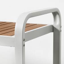 The steel legs are an extra £60.00 benches are plained and sanded till smooth to the touch. Sjalland Light Grey Light Brown Bench Outdoor 136 Cm Ikea