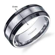 Men S 8mm Black And Silver Beveled Wedding Band Ring In Titanium Walmart Com Titanium Rings For Men Wedding Ring Bands Mens Wedding Rings