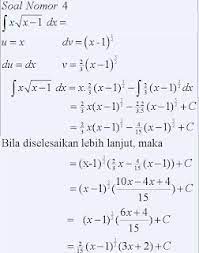 Tentukan hasil dari ʃ (2x+1) cos (x + π) dx ! Contoh Soal Integral Parsial Kuliah Soal Soal