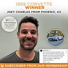 🎉Meet The 1959 Corvette WINNER 🎉 Congrats to Joey Charles from Phoenix AZ  🎉 Thank to all our supporters helping our warriors with their fight with  Parkinson's & MS