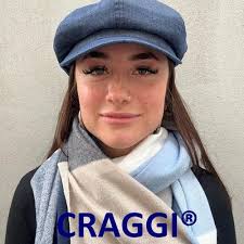 Mens Blue Check Scarf Gift Packaged by CRAGGI