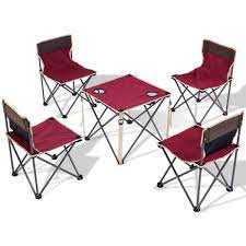 folding table chairs set portable carrying bag outdoor for camping party red all proceeds go to help the dis camping table camp furniture table and chair sets