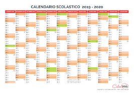 Calendario 2020 con festività, calendari annuali o mensili fino al 2029. Calendario Scolastico Annuale 2019 2020 Con Le Festivita Italiane Calenweb Com