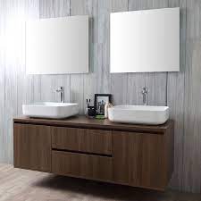 If you wanna have it as yours, please right click the images of misure. Mobile Bagno Sospeso Noce Scuro Doppio Lavabo Da Appoggio Kvstore