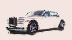 Draw a rectangular in the middle of the front to indicate the radiator. Rolls Royce Phantom Serenity Draw Digital Art By Carstoon Concept