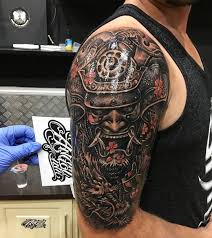 40 Redoubtable Japanese Mask Tattoos Designs And Ideas Japanese Mask Tattoo Japanese Tattoo Designs Oni Mask Tattoo