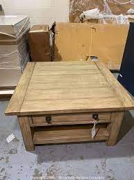 Mclemore Auction Company Auction Large Quantity Of Furniture From Williams Sonoma West Elm And Pottery Barn Item Benchwright Square Wood Coffee Table With Drawer Seadrift 36 L