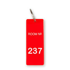 In the door to room 237, there is a key that has a little flap with the words room no. The Shining Plastic Overlook Hotel Keyring Free Shipping Toynk Toys