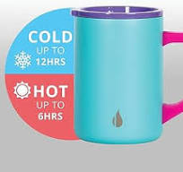 Amazon.com: Elemental Personalized Summit Insulated Coffee Mug with Lid &  Handle, Lightweight Camp Mug, Triple Wall Stainless Steel Vacuum Insulated  ...