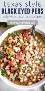 Texas Style Black Eyed Peas Recipe In 2021 Peas And Bacon Recipe Pea Recipes Black Eyed Peas Recipe