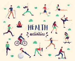 Plan and implement activity programs that are stimulating, relevant, and suit a wide range of needs and interests. Physical Activity Health Benefits Flat Characters Set With Yoga Fitness Cycling Nordic Walking Background Poster Vector Illustration Royalty Free Cliparts Vectors And Stock Illustration Image 127845285