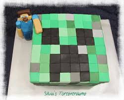 Silvia S Tortentraume Creeper Kuchen Torte Minecraft Motivtorte Fondant Smarties Uberraschung Steve Motivtorten Ohne Fondant Fondant Torten Motivtorte