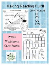 Vowel Diphthongs Original Poems Worksheets And Game Boards Vowel Diphthongs Diphthongs Phonics