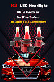 R3 Led Headlight Fanless Mini Size No Wire 25w 2300lm 1 1 Halogen Bulb Led Headlights Led Headlights Cars Led Work Light