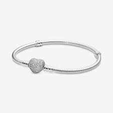 Pave Heart Bracelet With Cubic Zirconia Pandora Chain Bracelet Snake Chain Bracelets Pandora Jewelry
