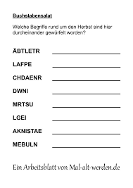 Buchstabensalat Herbst Buchstabensalat Arbeitsblatter Gedachtnistraining Senioren