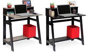 Costway rolling computer desk metal frame pc laptop table wood top study workstation. Furinno 14054 Simplistic A Frame Computer Desk Groupon
