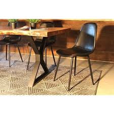 Milan Eames Style Black Vintage Leather Dining Chair With Black Metal Legs Wazo Furniture Leather Dining Chairs Dining Chairs Saarinen Dining Chair
