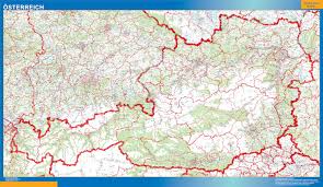 Map is showing austria, officially the republic of austria, a landlocked country in east central the pasterze glacier, austria's most extended glacier covers parts of the grossglockner's eastern slope. Austria Map Wall Maps Of The World Countries For Emirates