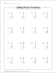adding unlike fractions different denominators worksheets