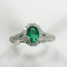 2 carat emerald ring w/ diamond accents 14k yellow gold. 18k White Gold Emerald And Diamond Ring Chas S Rivchun Sons Jewelers