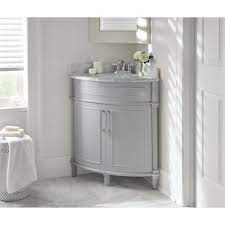 Storage cabinets are a great way to a clean home. Corner Bathroom Vanities Bath The Home Depot
